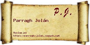 Parragh Jolán névjegykártya